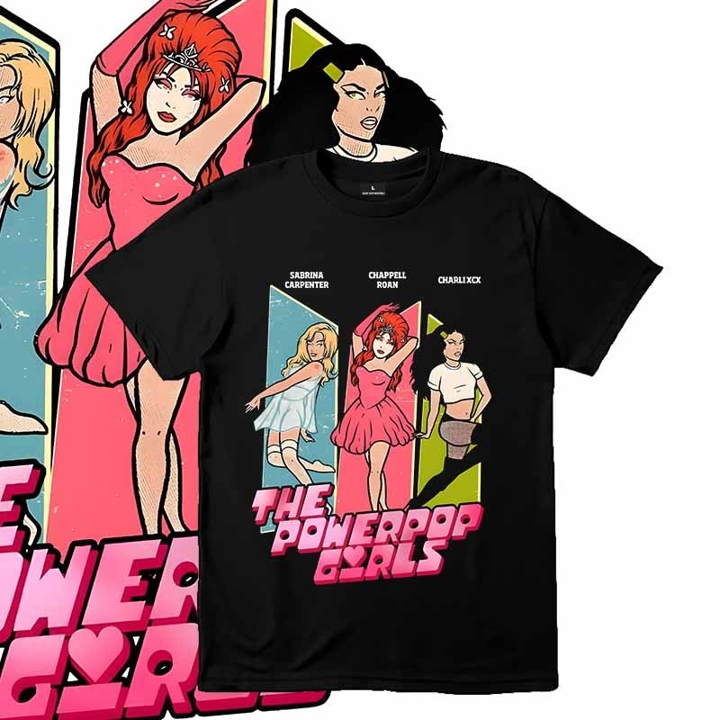 SABRINA CARPENTER & CHAPPELL ROAN & CHARLIXCX Kaos Fashion street T-shirt Novelty Anime dicetak baju