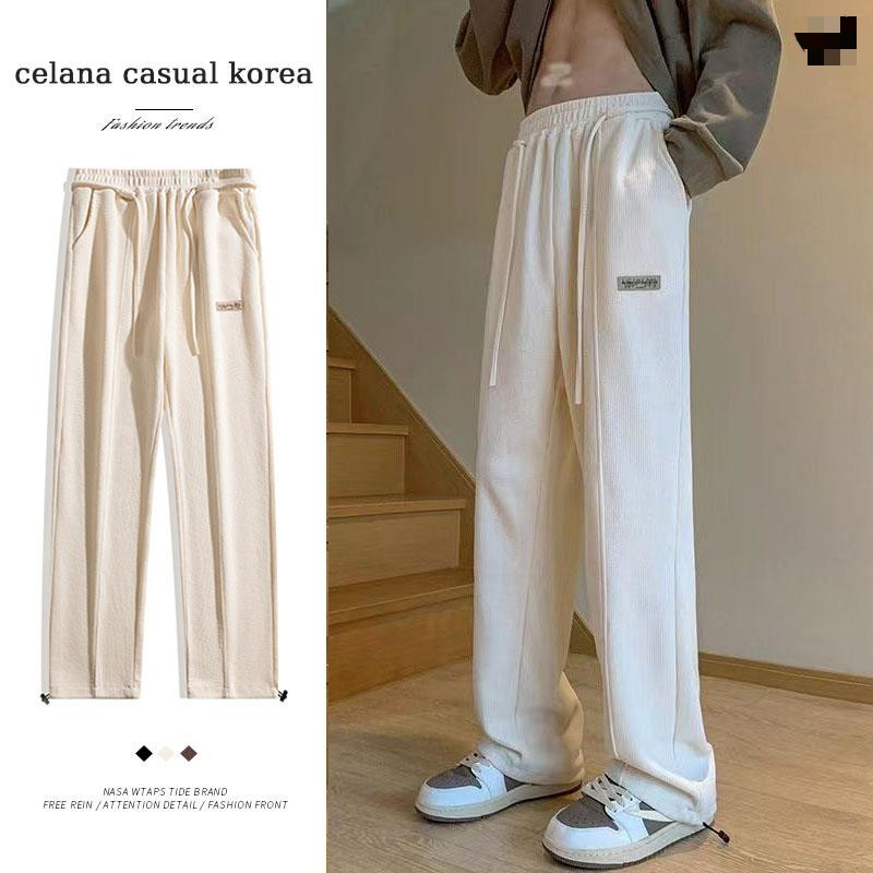 putih celana panjang polos unisex celana loose pants celana santai celana korean style celana olahra