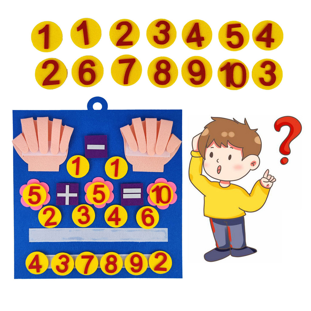 

Kids Montessori Toys Felt Finger Numbers Math Toy Counting Early Learning Intelligence Develop for Toddler Teaching Aid Child
