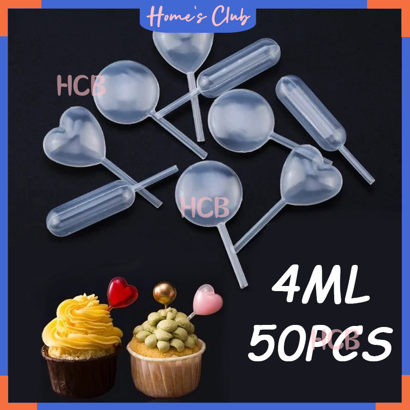 50 Pcs Pipet Tetes Kue 4ml Pipet Plastik Infuser Infuser Kue