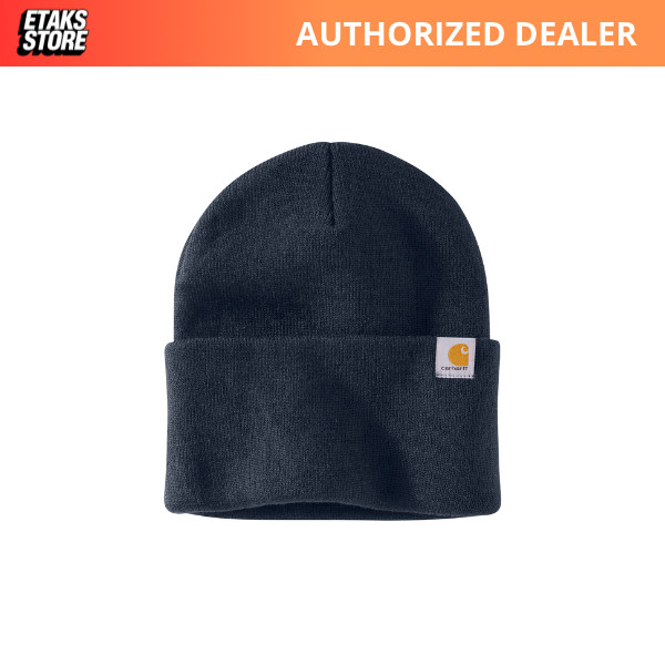 Carhartt- New Knit Cuffed Beanie Small Logo Navy