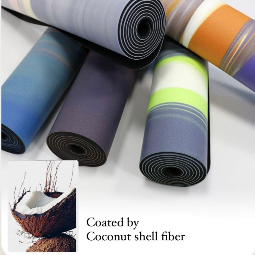 Matras Yoga Premium Karet PU High Quality Mat Olahraga Matras Fitness 5mm Matte Marble