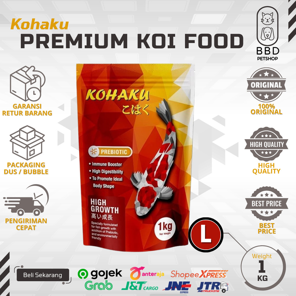kohaku high growth / pakan ikan / pakan koi / kohaku medium / kohaku large / kohaku m / kohaku l