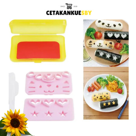 (CKS) BENTO CETAKAN LONG RICE BALL ANIMAL CAT MOLD - EGG SOSIS NORI CUTTER - SUSHI