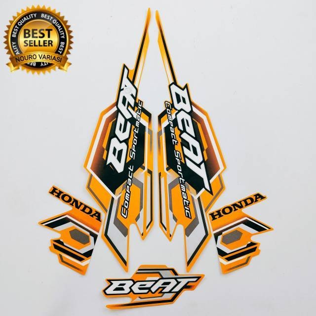Striping Honda Beat Karbu 2008 Oren List Body Standar