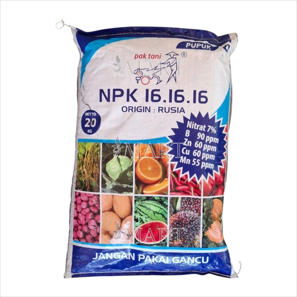 Pupuk Npk 16-16-16 Pak Tani 20 Kg Kemasan Pabrik