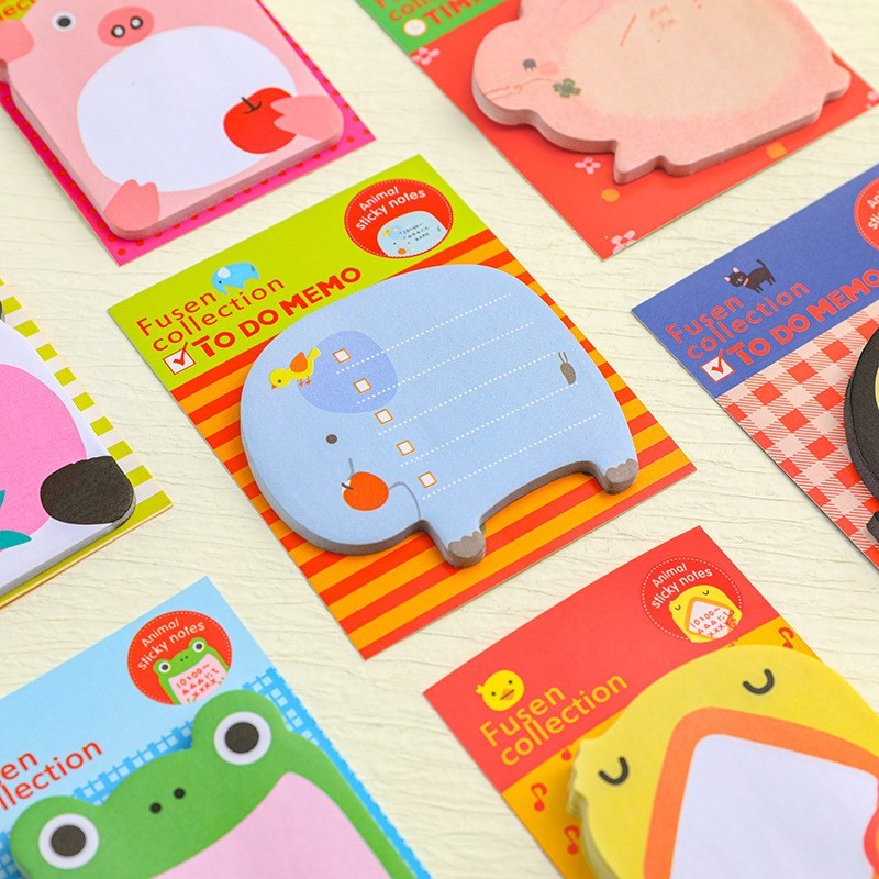 

20 Pcs Cute Cartoon Animal Sticky Notes Page Markers Flags In Different Shapes Memo Notes For Students Home Office Supplies