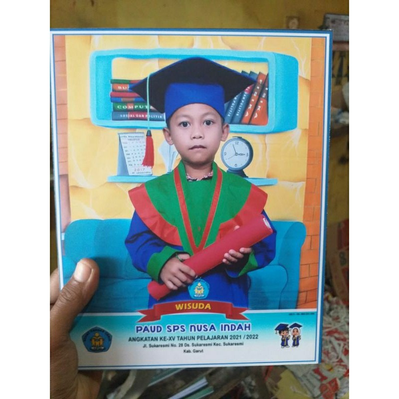 Cetak Photo Frame Manasik / Wisuda || Photo Block Linen || Cetak Foto Glossy atau  Doff size 8R dan 