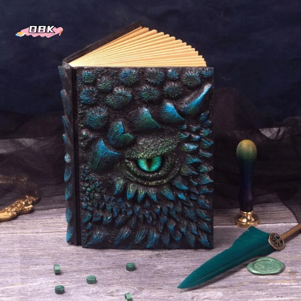 

A5 Embossed Cover Notebook Mythology Style Dragon Eye Scale Embossed Notebook Beautifully Retro Scale Texture Notebook Writing