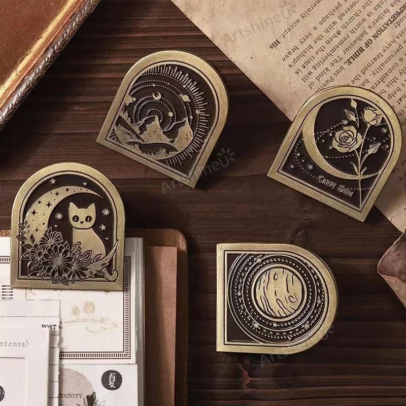 

Vintage Brass Clip Cute Paper Clamp Watercolor Book Memo Notebook Decoration Hand Journal Folder Cute Stationery Paper Clip