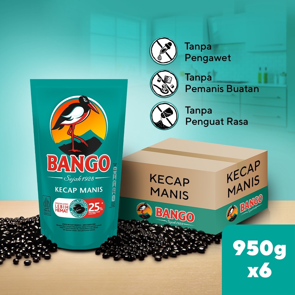 

Bango Kecap Manis Refill Pouch Besar 950G x 6