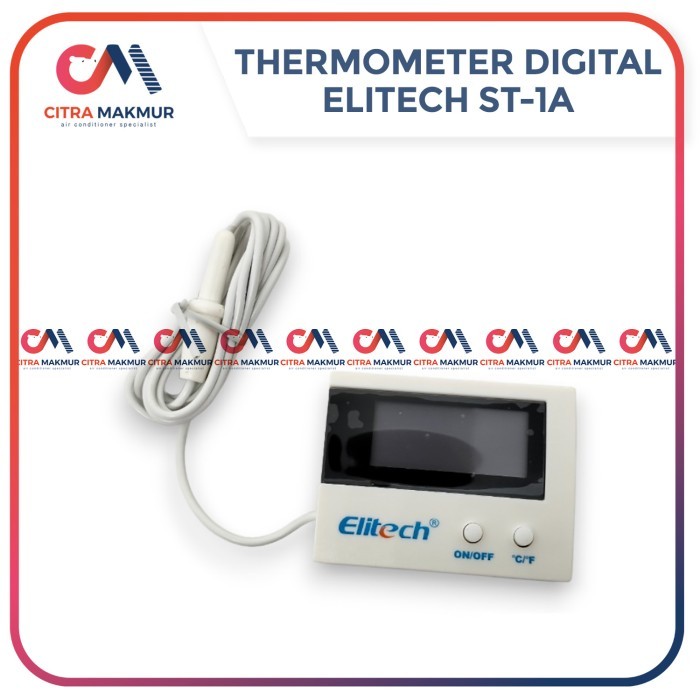(FS) Digital Thermometer Elitech ST 1A Sensor Suhu Display AC Mobil Kulkas