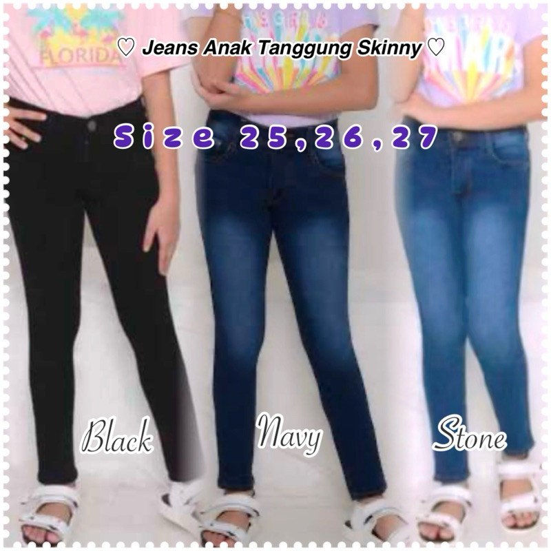 NANTARSHOP LVidaJeans Celana Panjang Anak Tanggung Stretch Polos Pensil Skinny Davida