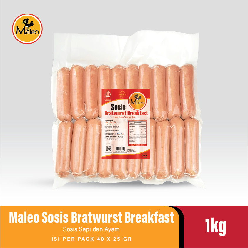 

Sosis Maleo Bratwurst Breakfast (21/25) 1 kg Per Pack