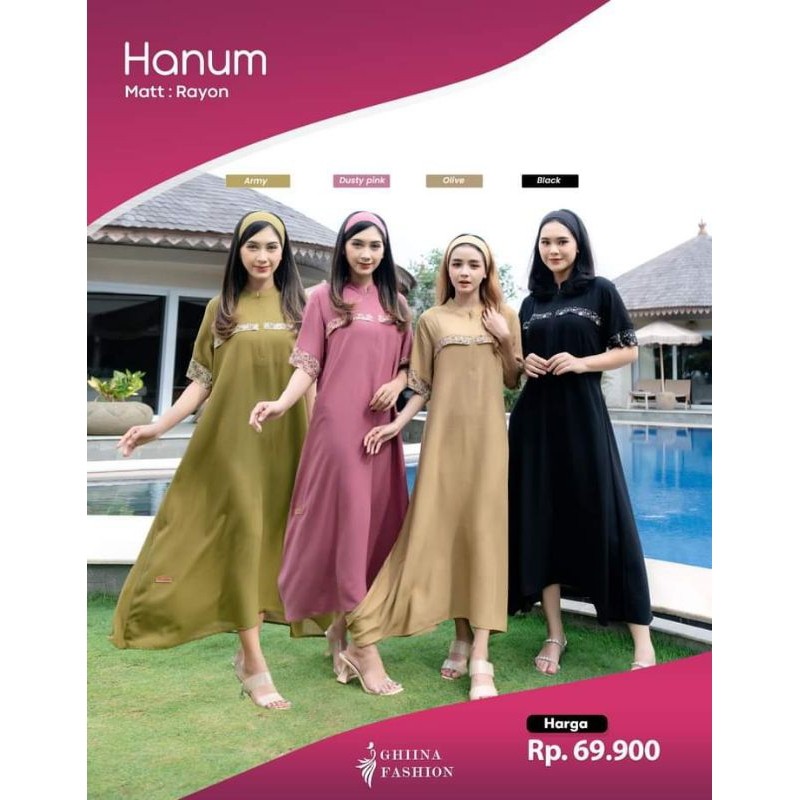 HANUM DRESS ORI GHINA FASHIONABLE HOME DRESS DASTER CANTIK
