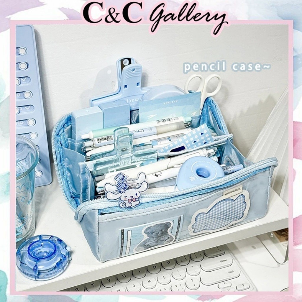 

GARNESHOP Tempat Pensil Korea Jumbo 9 Sekat Nylon Aesthetic