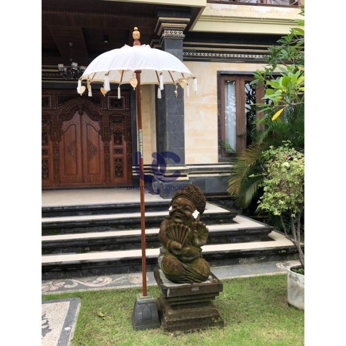 PAYUNG BALI HIAS DEKORASI / TEDUNG PANTAI KAIN KATUN RAMI 1,25M - Natural, Katun