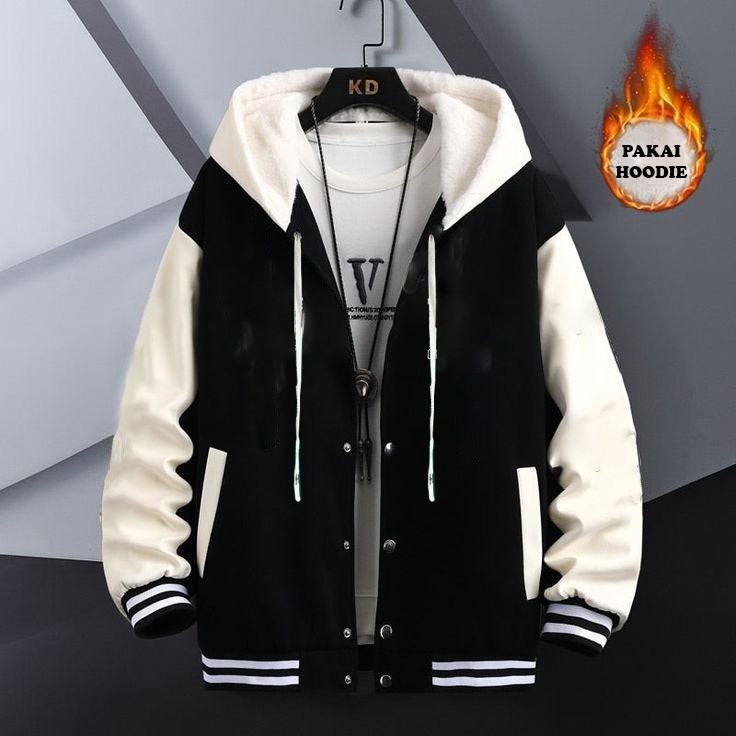 Jaket Baseball Varsity Polos Pakai Hoodie / Jaket Varsity Polos Terbaru 2024/ Jaket Baseball Pria Po
