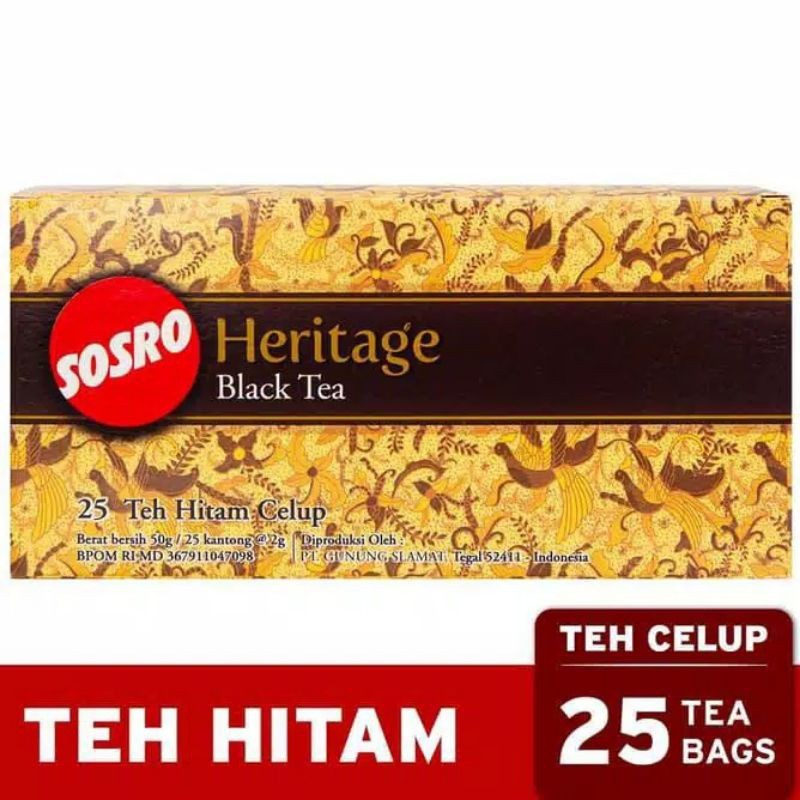 TEH CELUP SOSRO HERITAGE Black Tea - 25 bags - ARM