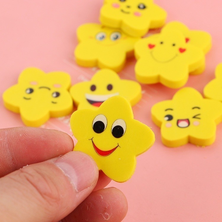 

Penghapus Pensil Bintang Karakter Emoji Smile Set 3pcs ℂ& 891