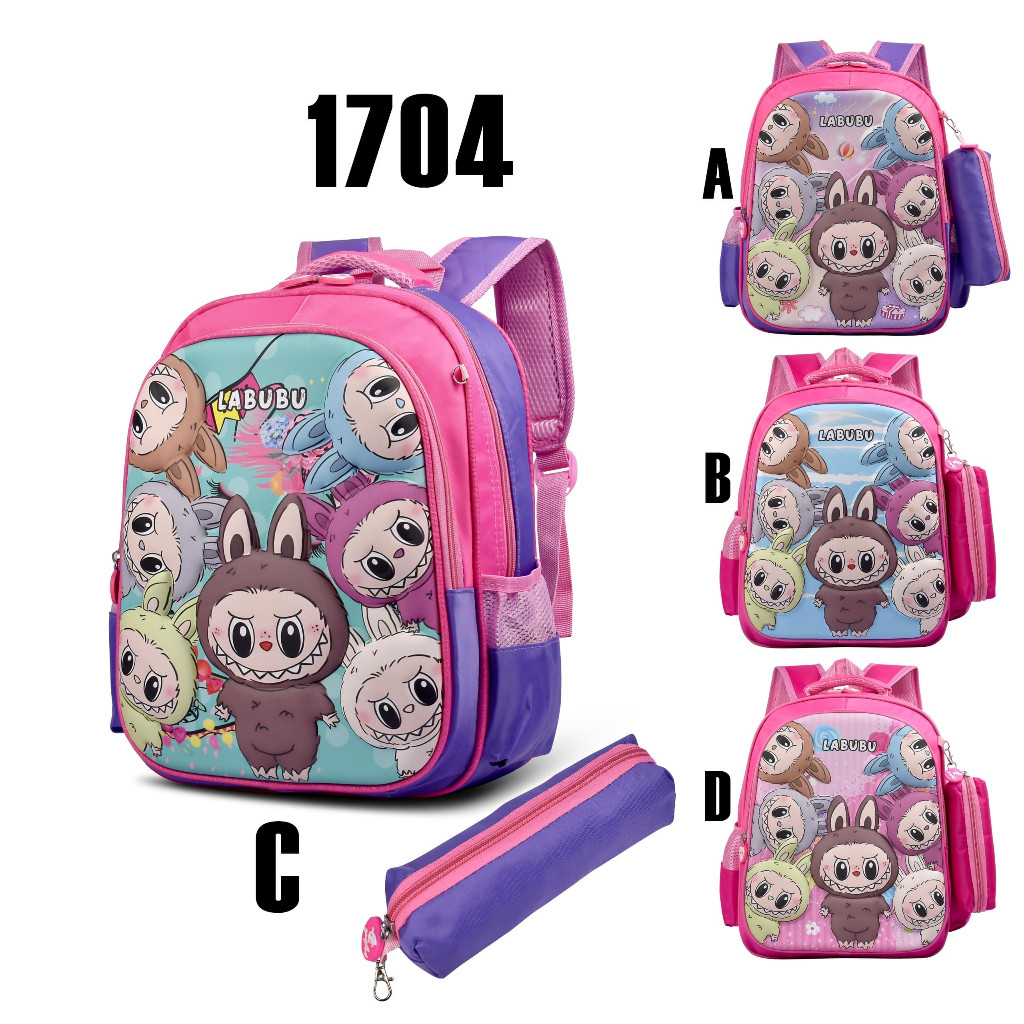 History Bags Surabaya-Tas Cartoon Labubu 1704 - 14 Inch Tas Ransel Sekolah Tas Anak TK-Tas Anak Cart