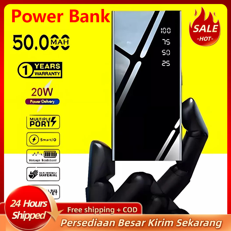LENTIVEN Powerbank 50000 mAh Fast Charging Slim Led Power Bank Digital Display