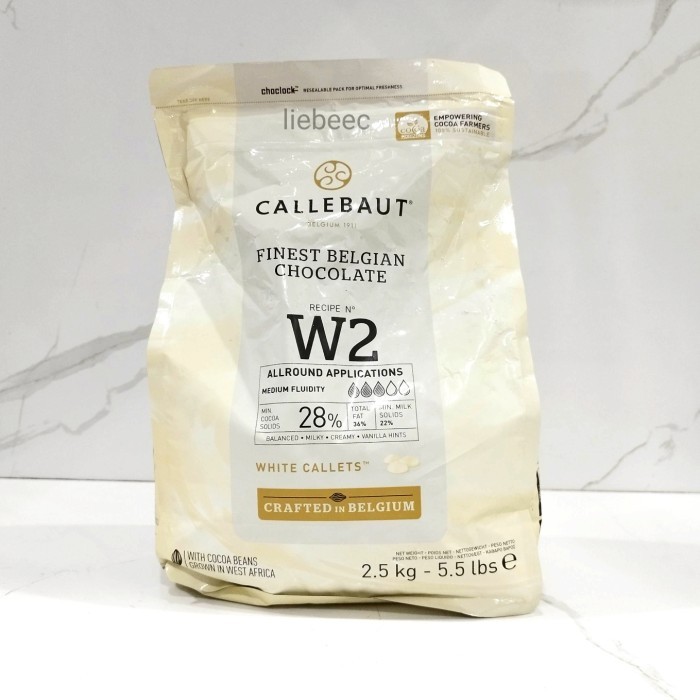 

Cokelat Couverture Callebaut W2 500 gr White Chocolate 28% 500gr