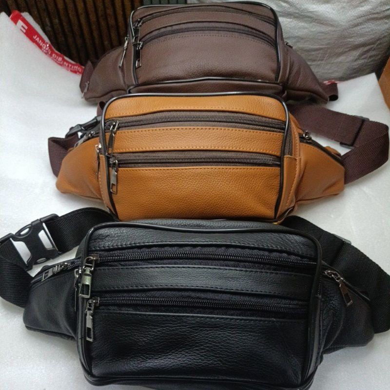 Waistbag Kulit TPG ASLI GARUT-130 Waistbag Kulit Tas Pinggang Kulit Grosir Murah Bandung