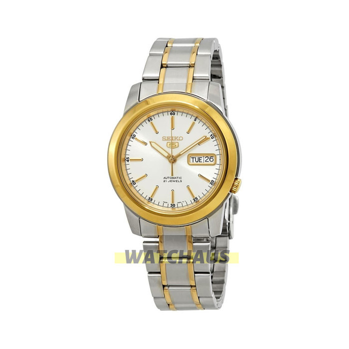 JAM TANGAN UNISEX SEIKO 5 SNKE54K1 SPORTS AUTOMATIC STAINLESS STRAP GOLD SILVER