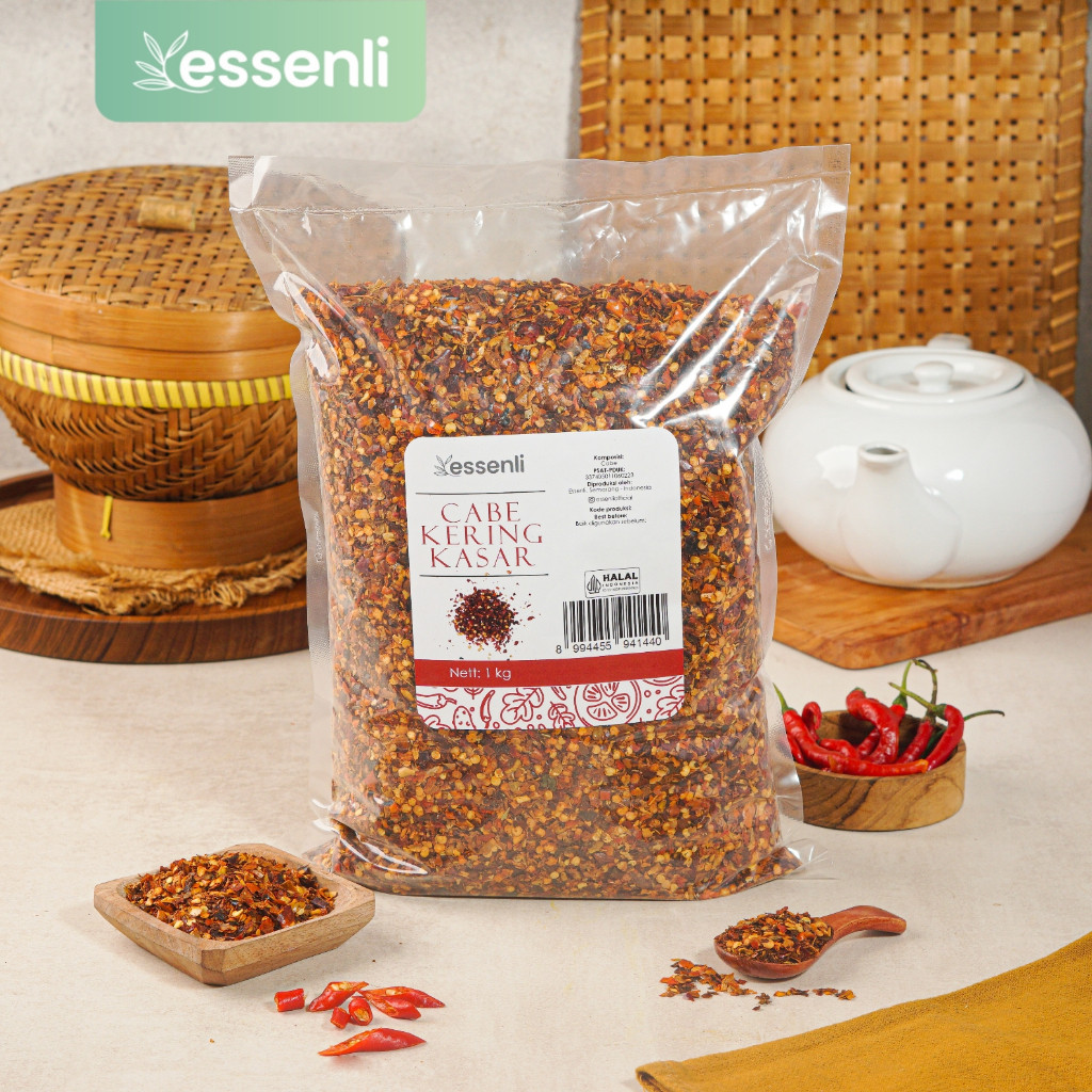 

ESSENLI Cabai Bubuk Kasar 1Kg / Bumbu Rempah Dapur