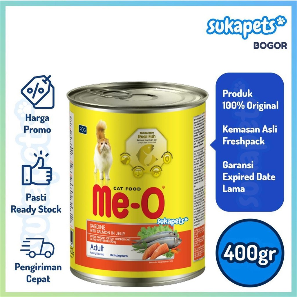 Meo Can Sardine & Salmon Makanan Kucing Basah Kaleng 400gr