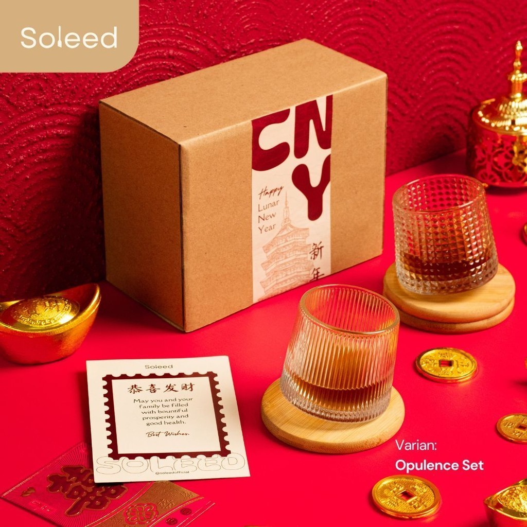 

MEMELASHOP Bingkisan Hampers Imlek Parcel Chinese New Year | Set 2 Gelas Cantik