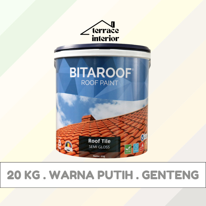 Cat Genteng Bital Asia Bitaroof Warna Putih 20 KG