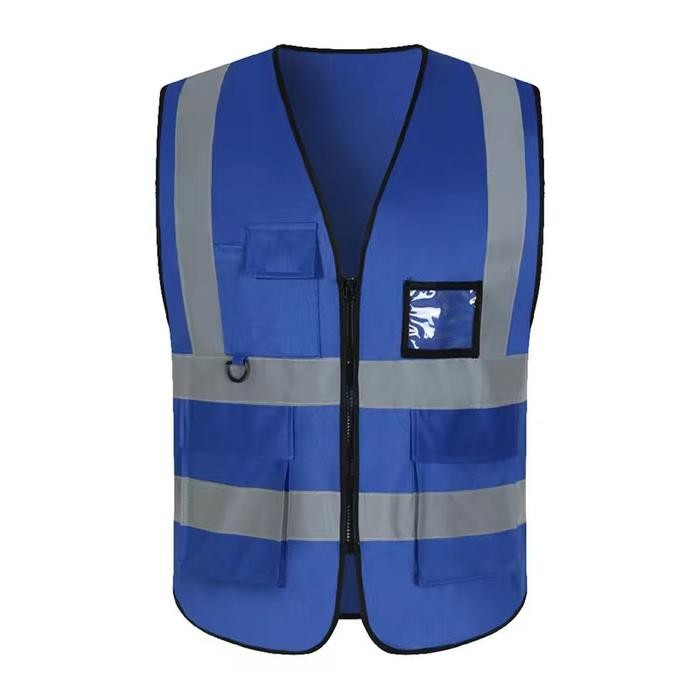 TerlarisRompi Safety Proyek / Vest safety / Rompi Reflektif /Hijau-Orange-Biru - Biru, XL