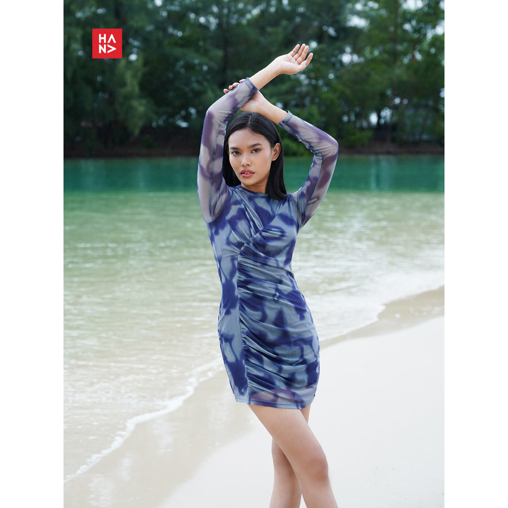 Hana Fashion - Laufey Mini Dress/Printing Dress Bodycon- CD242