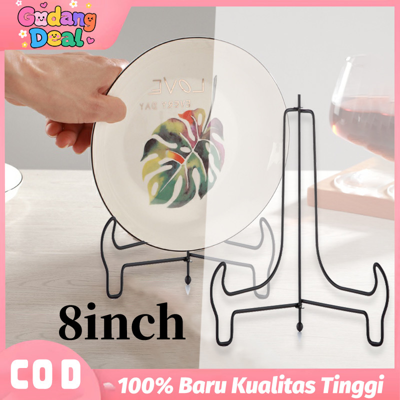 Stand Pajangan Piring Dudukan Piring Hias Bahan Besi Penyangga Hiasan Piring Untuk Dekorasi Meja