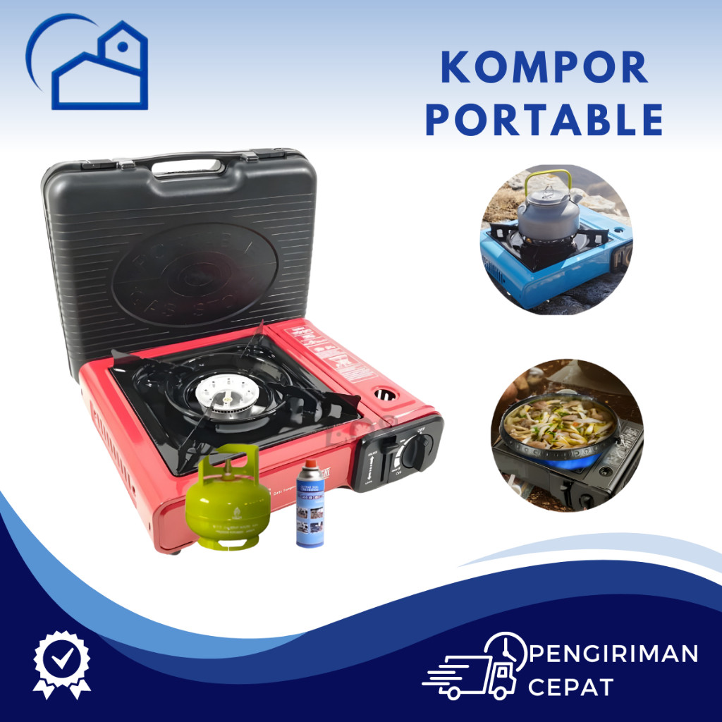 KOMPOR PORTABLE 2 IN 1/ KOMPOR GAS STOVE PORTABLE / Kompor Gas Portable 1 Tungku 2 in 1 3616