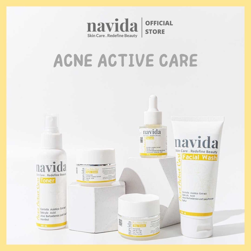 Terbaru NAVIDA Acne Active Care – Paket Skincare Jerawat Lengkap (BPOM) | Atasi Jerawat & Bruntusan