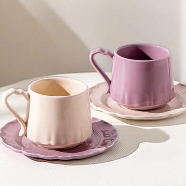 LOLI CUP & SAUCER/Aesthetic Korean Style Tea Cup/Cangkir Teh Vintage/Cangkir Teh Mewah Premium/Set C