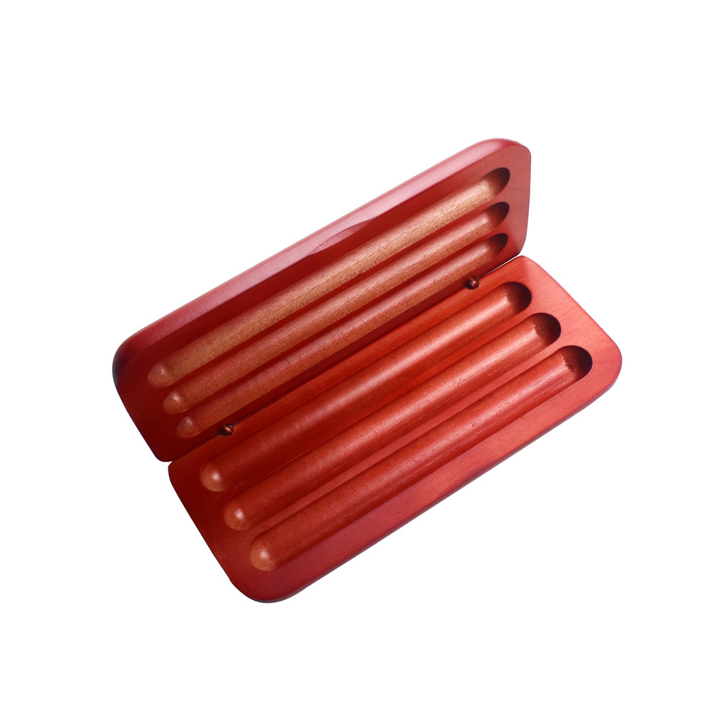 

Handcrafted Wooden Pencilcase 3-Pen Box with Flip Lid Handmade Wood Pencil Case Pen Organizer Desk Accessory