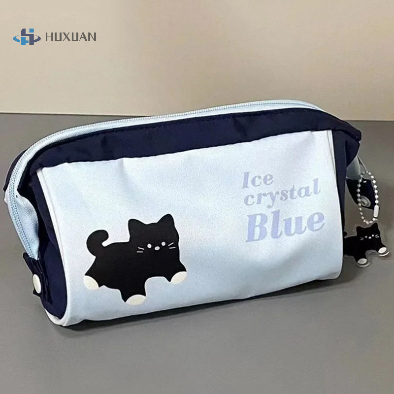 

1pc Cartoon Black Cat Pencil Bag High Capacity Stationery Storage Bag Korean Fashion Pencil Case For Boy Girl Student School