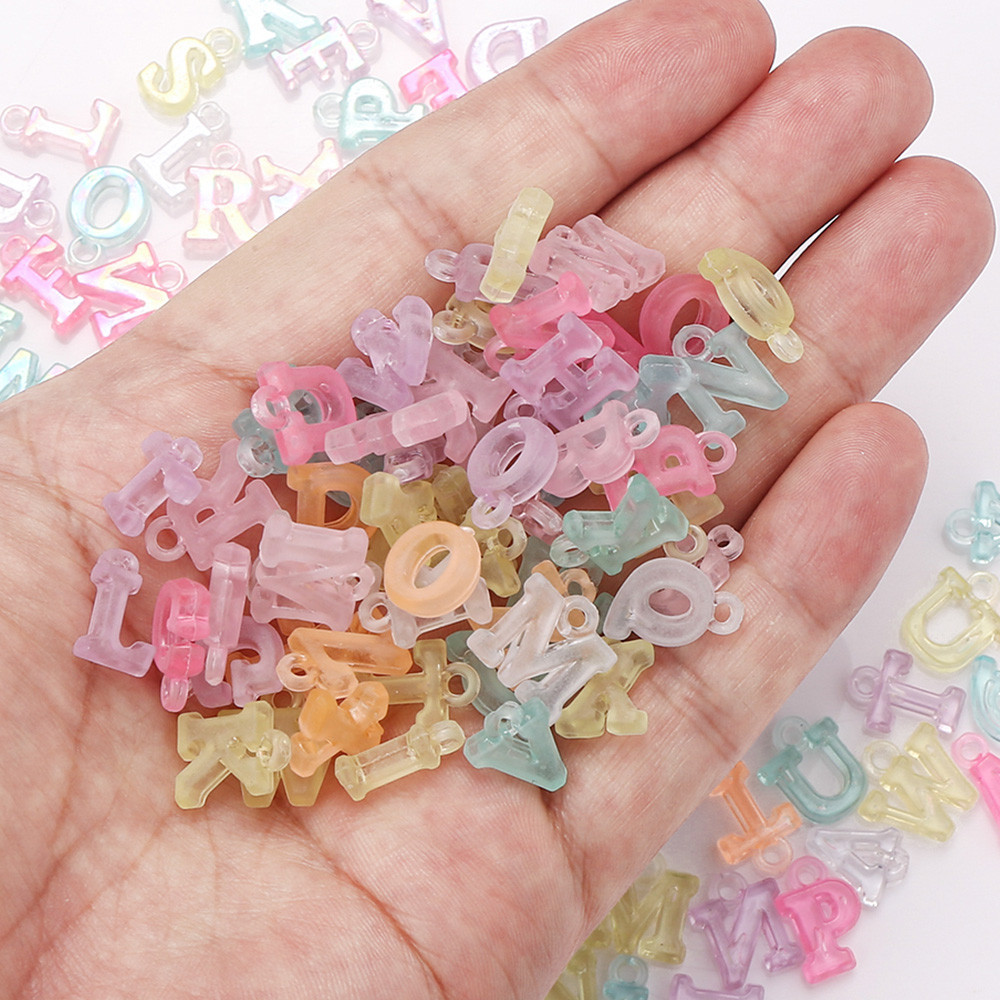 

30g/Bag Transparent Mixed Shiny Letter Acrylic Bead Frosted Alphabet Pendant Charm Bead or Jewelry Making Diy Bracelet Supplies