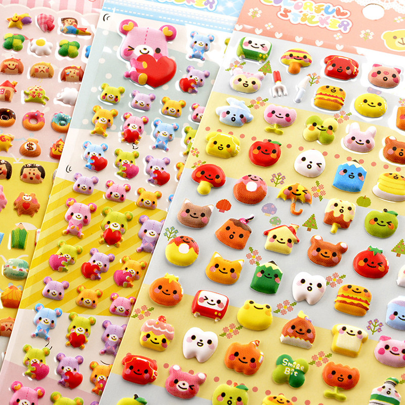

1Sheet Cute Cartoon Mini Animal Stereoscopic Foam 3D Decorative Stationery Stickers Scrapbooking DIY Diary Album Stickers Random