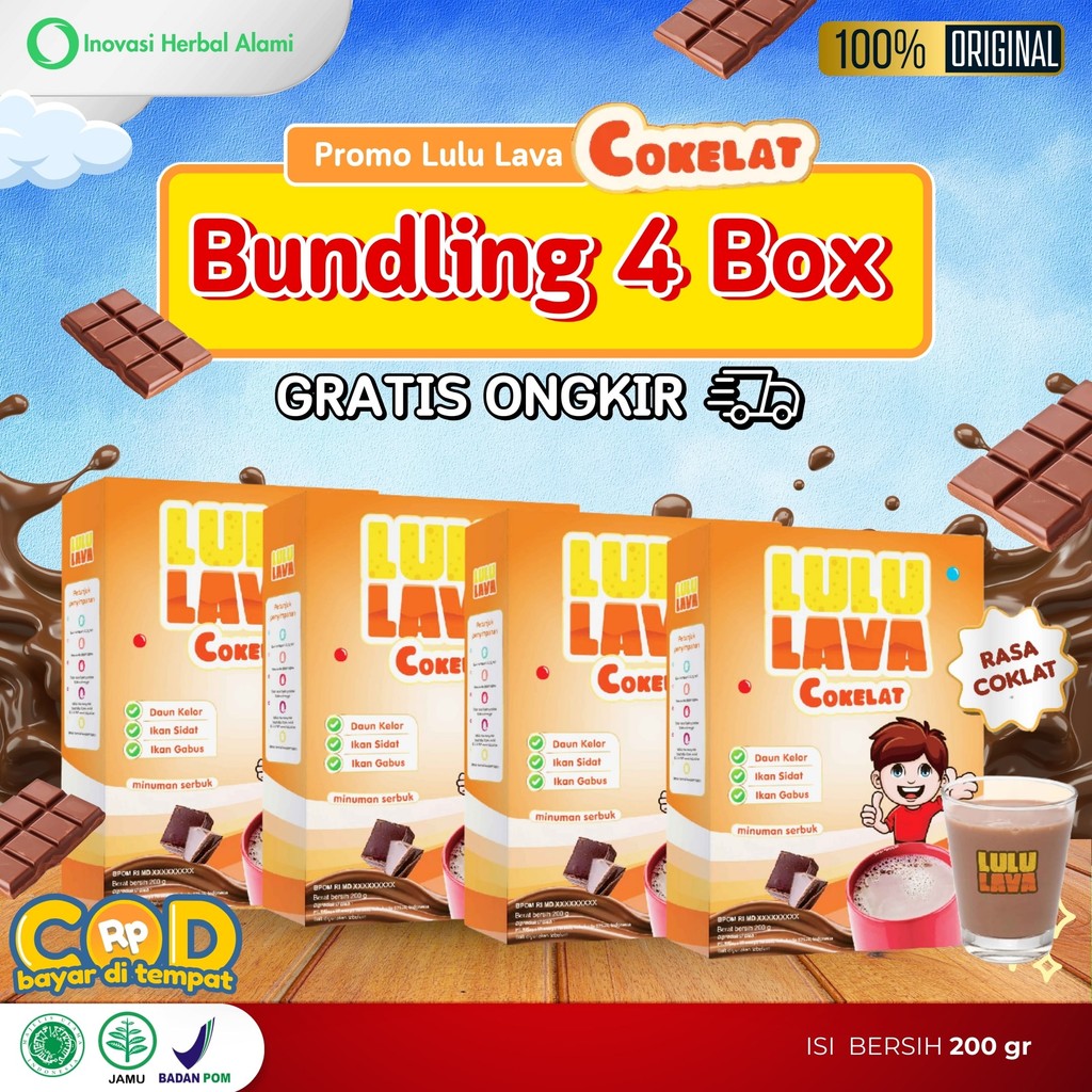 

Susu Anak Lulu Lava Coklat 4 Box Penambah Nafsu Makan Anak Berat Badan Anak Penggemuk Anak BPOM Susu Anak Gemuk