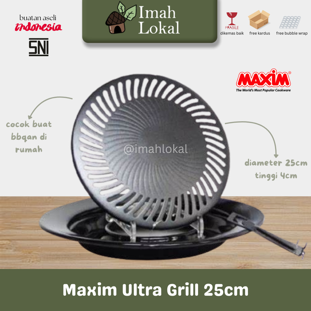Maxim Ultra Grill 25 cm Korean Barbeque Pan / House BBQ Panggangan Anti Lengket