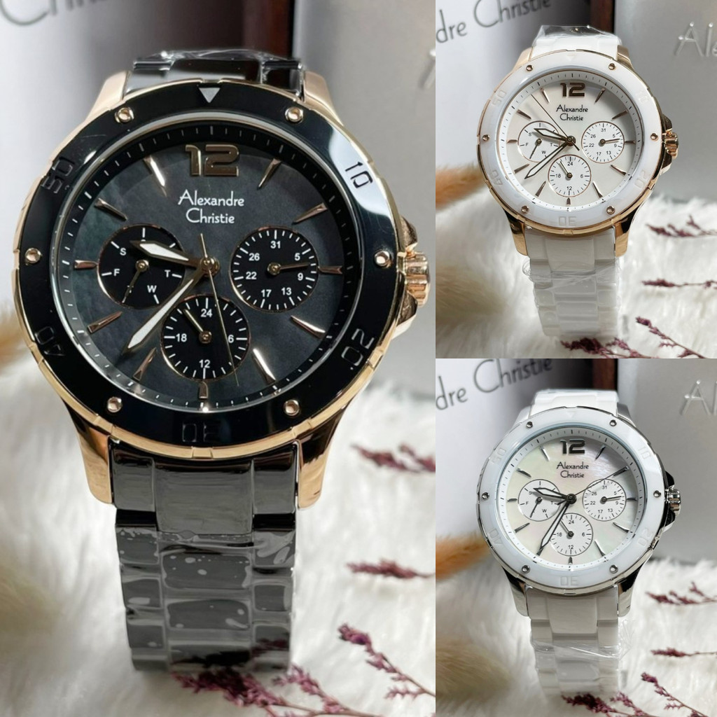 Jam Tangan Wanita Alexandre Christie AC 2438 AC2438  BISA COS TERMURAH- Ceramic