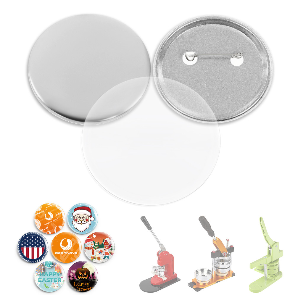 

58mm 100set DIY Blank Pin Button Badge Material Whiteboard Fridge Magnets Mini Morror Making Parts Punch Press Machine Supplies