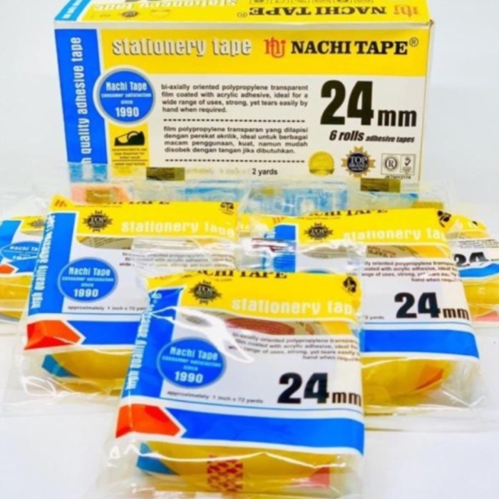 

Selotip / Isolasi Nachi Stationery Tape 24 mm x 72 yard - 1 box isi 6 pcs