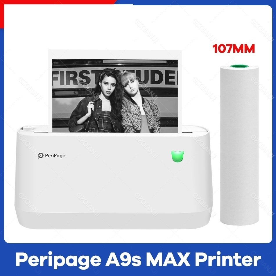 Go A9s Max 4" Mini Portable Thermal Printer Bluetooth Mini Photo Receipt Thermal Sticker Label 107mm