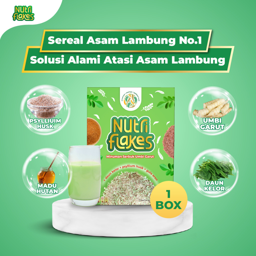 

Gebyar Diskon Nutriflakes Sereal Asam Lambung Umbi Garut 1 Box